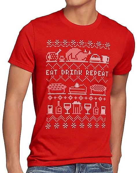 style3 T-Shirt Eat Drink Repeat Ugly Sweater weihnachtsessen fressen feiert günstig online kaufen