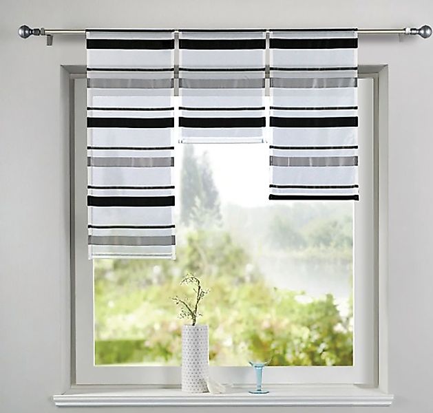 Gardinenbox Scheibengardine (3 St), Stangendurchzug, transparent, Jacquard günstig online kaufen