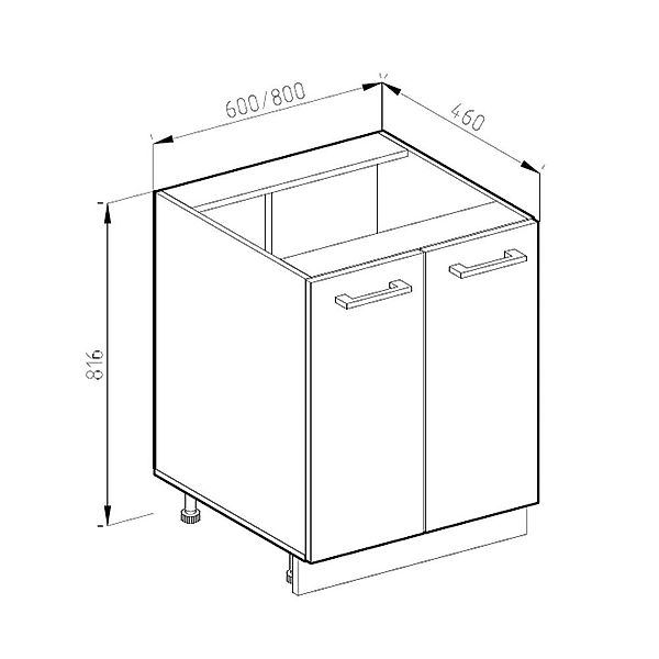 Vicco Unterschrank R-Line, Anthrazit Hochglanz/Goldkraft Eiche, günstig online kaufen