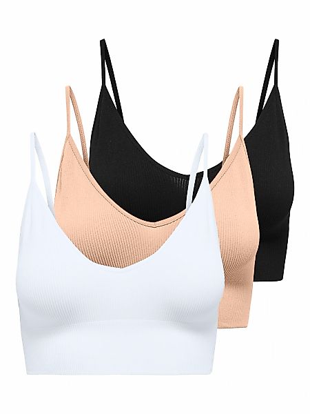 ONLY Bustier "ONLVICKY RIB S-L V-NECK 3-PACK TOP NOOS" Packung, 3 tlg. figu günstig online kaufen