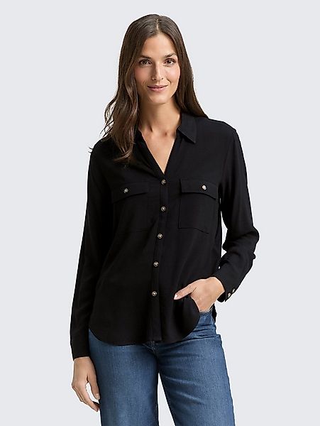 TOM TAILOR Langarmbluse Blusen & Shirts Hemdbluse mit Brusttaschen günstig online kaufen