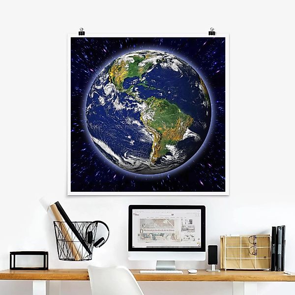 Poster - Quadrat Die Erde günstig online kaufen