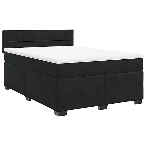 vidaXL Boxspringbett mit Matratze Schwarz 140x200 cm Samt 3286332 günstig online kaufen