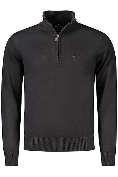 Coveri Moving Strickpullover Moderner Herrenpullover in Schwarz mit Sticker günstig online kaufen