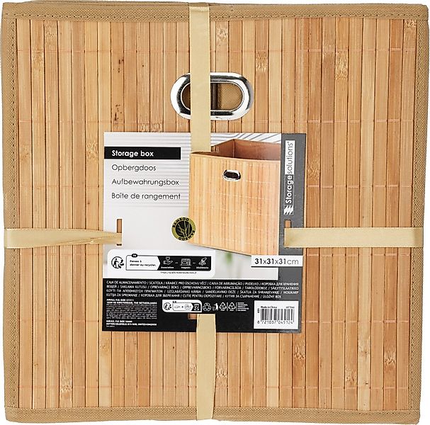 Koopman Aufbewahrungsbox Schrankbox Aufbewahrung 31x31x31cm Bambus günstig online kaufen