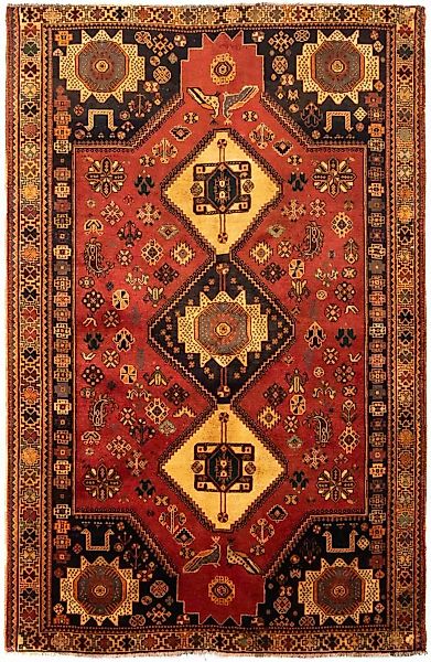 morgenland Wollteppich »Shiraz Medaillon 251 x 154 cm«, rechteckig, Unikat günstig online kaufen