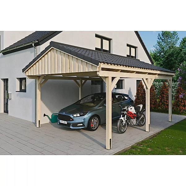Skan Holz Carport Fichtelberg 423 cm x 566 cm Dachlattung Natur günstig online kaufen