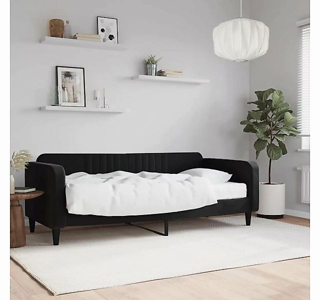 furnicato Bett Tagesbett mit Matratze Schwarz 90x200 cm Samt günstig online kaufen