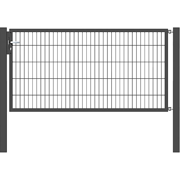 Metallzaun Einzeltor für Doppelstabmatte Anthrazit z. Einbeton. 100 cm x 20 günstig online kaufen