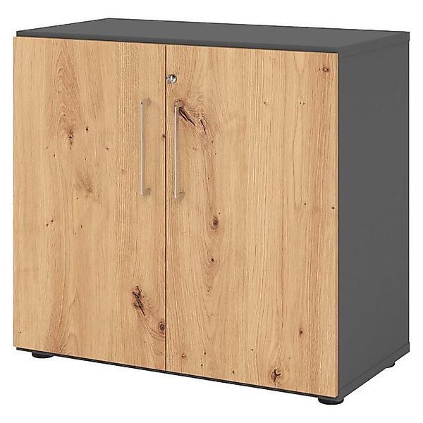 bümö Aktenschrank smart Büroschrank - 2 Ordnerhöhen Dekor: Graphit/Asteiche günstig online kaufen