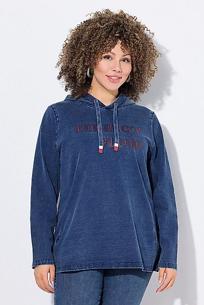 Ulla Popken Sweatshirt Hoodie Stickerei Kapuze Taschen Langarm günstig online kaufen