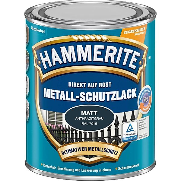 Hammerite Metall-Schutzlack Anthrazitgrau Matt 2,5 l günstig online kaufen