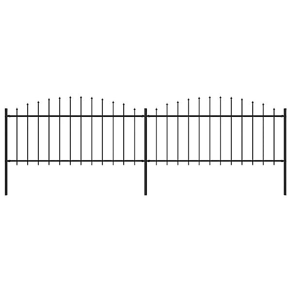 vidaXL Gartenzaun mit Speerspitzen Stahl 0,5 - 0,75 x 3,4 m Schwarz 277704 günstig online kaufen