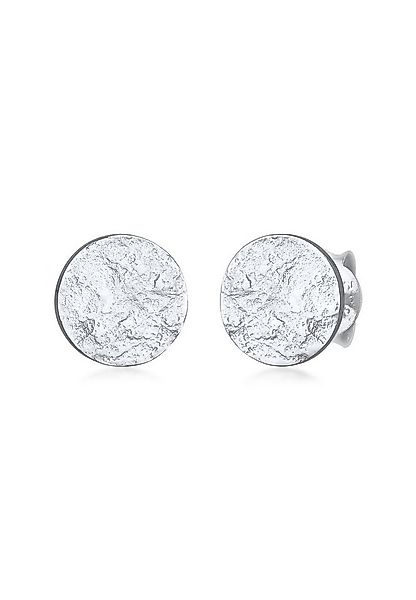 Elli Paar Ohrstecker Plättchen Rund Struktur Silber 925 günstig online kaufen