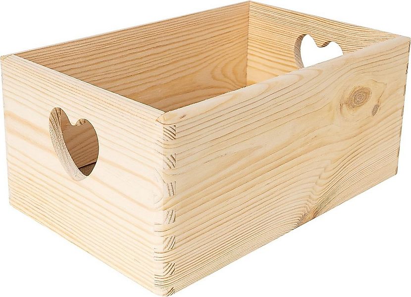 Creative Deco Aufbewahrungsbox Holzkiste Obstkiste Korb ohne Deckel, mit he günstig online kaufen