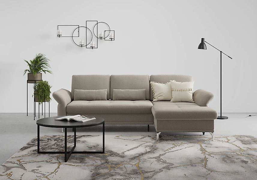 Home affaire Ecksofa "Palm Beach L-Form" Federkern, mit Sitztiefenverstellu günstig online kaufen