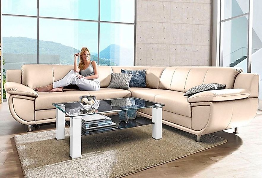 TRENDMANUFAKTUR Ecksofa »Rondo wahlweise mit Schlaffunktion, bequeme Armleh günstig online kaufen