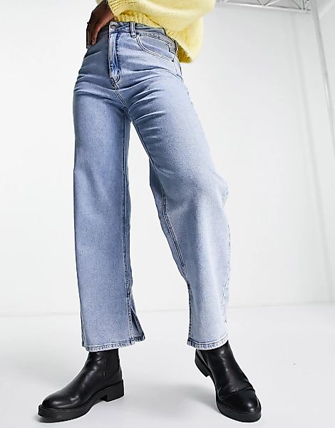 Urban Revivo – Jeans mit weitem Bein in Hellblau günstig online kaufen