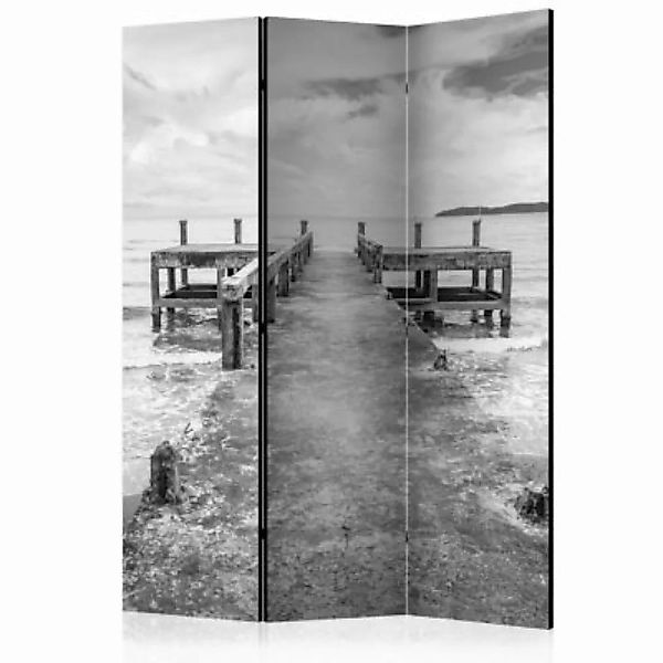 artgeist Paravent Concrete Pier [Room Dividers] schwarz/weiß Gr. 135 x 172 günstig online kaufen