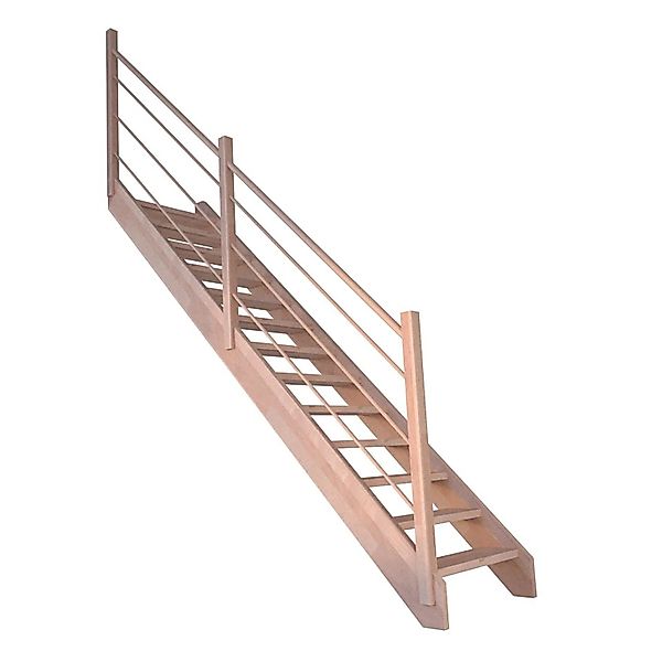 Treppe Mykonos Pro Buche Gerade 90 cm Holz-Design-Geländer L FSC® günstig online kaufen