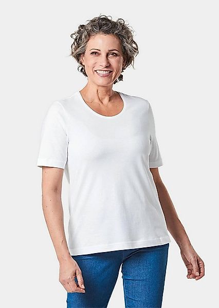 GOLDNER T-Shirt Kurzgröße: Basic Baumwollshirt mit kurzem Arm Rundhals-Shir günstig online kaufen