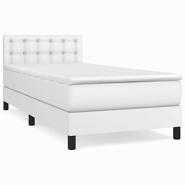 vidaXL Boxspringbett mit Matratze Weiß 90x200 cm Kunstleder1389799 günstig online kaufen