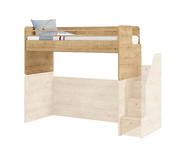 Möbel-Zeit Etagenbett Stockbett Studio für 3 Kinder (1 x Treppe, 2 x Einzel günstig online kaufen