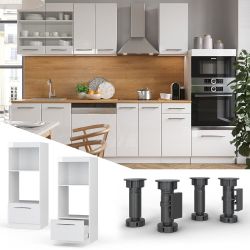 Vicco Mikrowellenumbauschrank Fame-Line, Weiß Hochglanz/Weiß, 60 günstig online kaufen