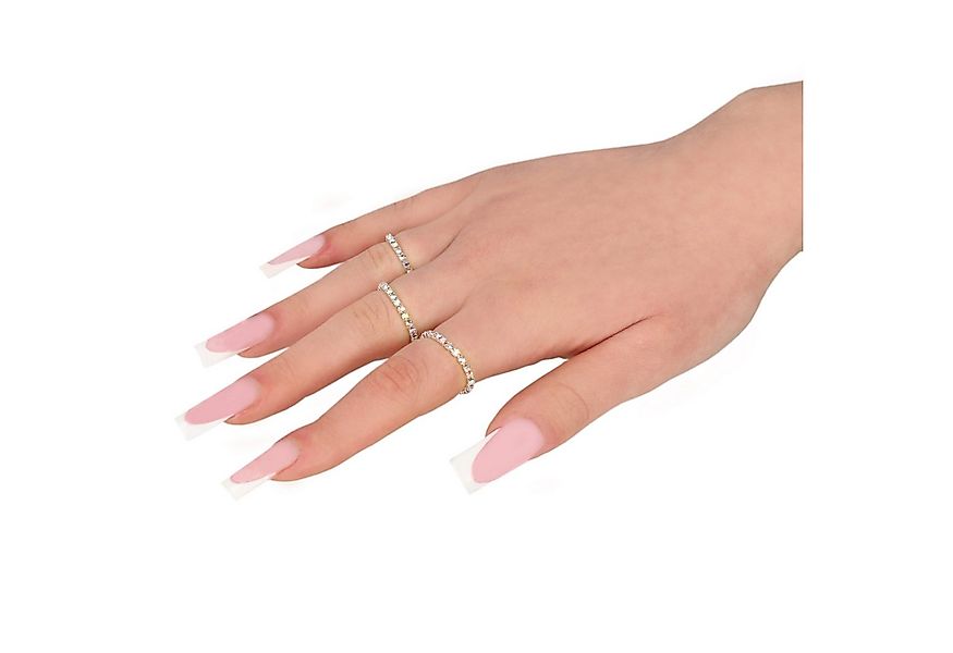 wildbloomdesign Fingerring Ringe Elastische Ringe mit Glitzersteinchen Gold günstig online kaufen
