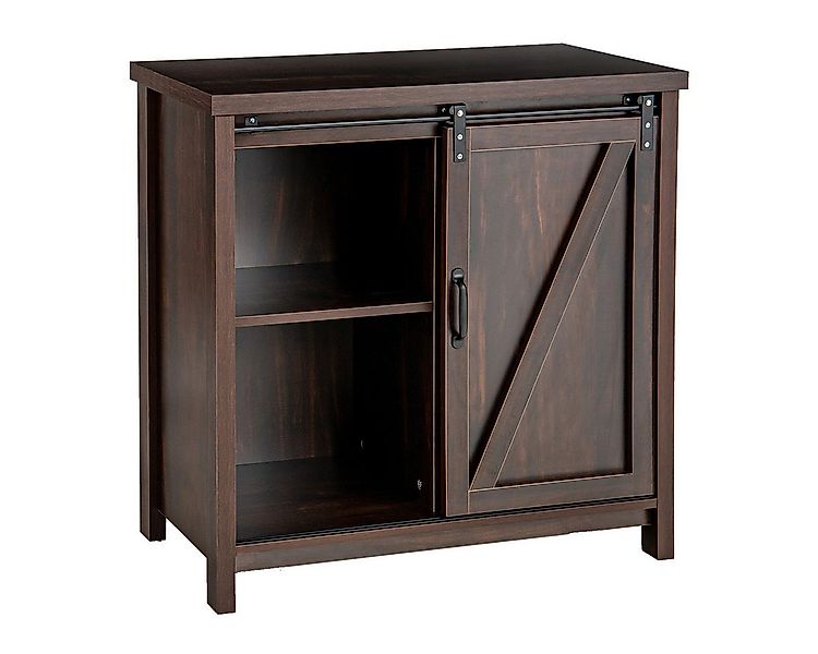 COSTWAY Sideboard, Küchenschrank Buffet Holz, mit Schiebetüren & 4 Fächern günstig online kaufen