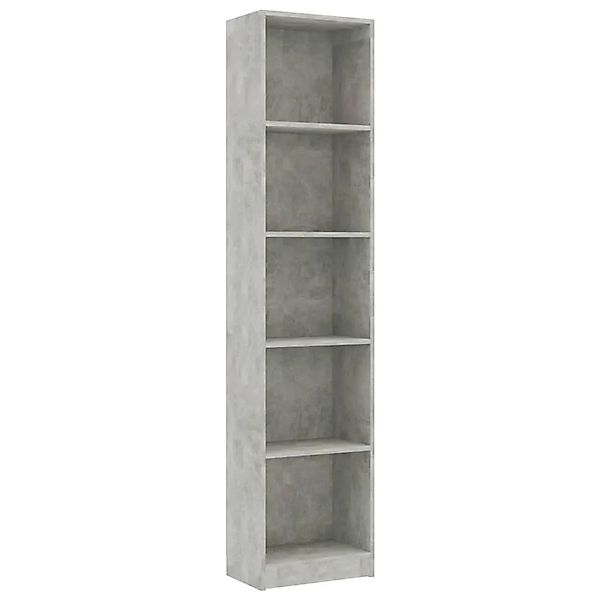 vidaXL Bücherregal 5 Fächer Betongrau 40x24x175 cm Holzwerkstoff 800850 günstig online kaufen