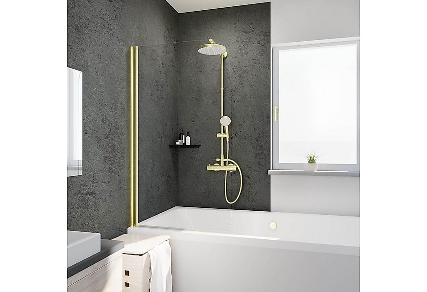 Schulte Badewannenfaltwand 80x140 cm, Duschwand für Badewanne, Klar Hell, P günstig online kaufen