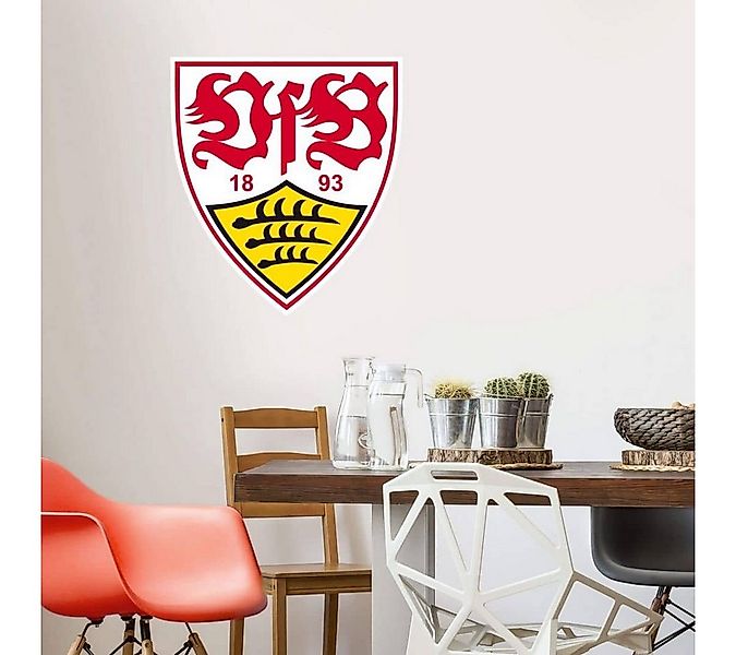 VfB Stuttgart Wandtattoo Fußball VfB Stuttgart Wappen Rot Gelb Fußballverei günstig online kaufen
