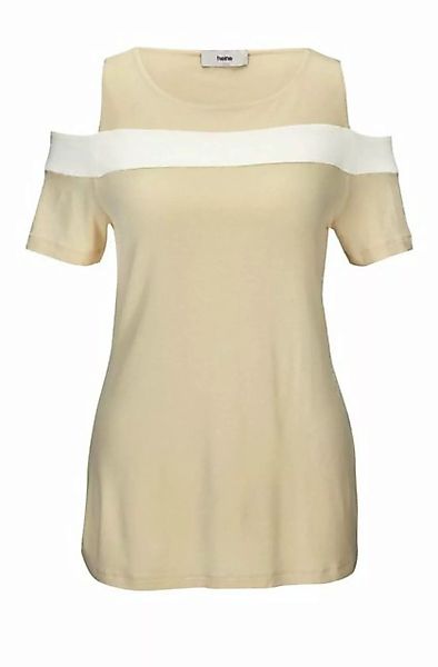 heine Rundhalsshirt HEINE Damen Shirt mit Cut-Outs, beige günstig online kaufen