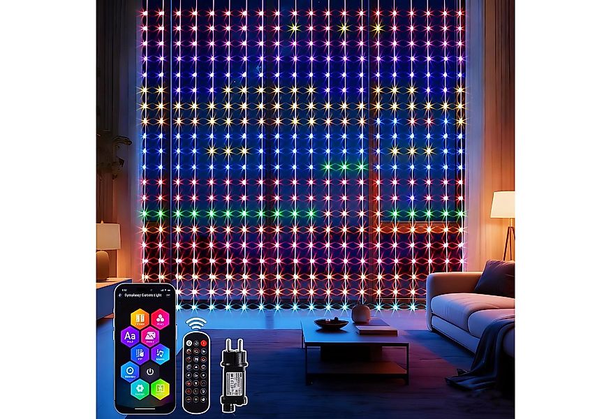 Elegear Lichterkette 2*2M/3*3M LED Lichtervorhang, Weihnachtsdeko, App/Fern günstig online kaufen