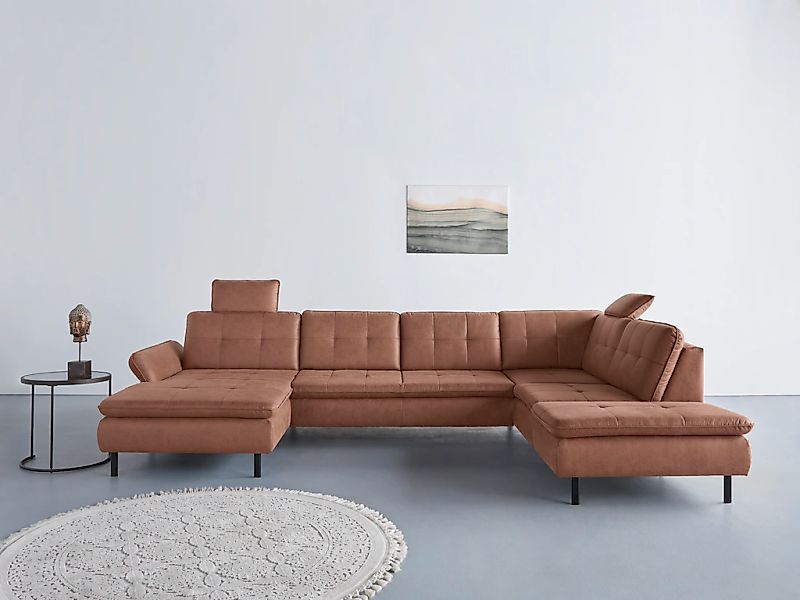 Home affaire Wohnlandschaft "Birkholm U-Form" Armlehnverstellung, auch in E günstig online kaufen