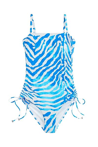 Next Badeanzug Bauchformender Bandeau-Badeanzug mit Beinrüschen günstig online kaufen