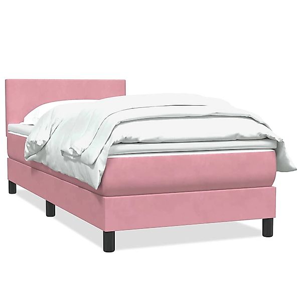 vidaXL Boxspringbett mit Matratze Rosa 100x220 cm Samt 3316058 günstig online kaufen