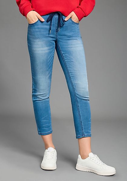 KangaROOS Jogg Pants "7/8 JOGG-DENIM", weites Bein, mit Used-Waschung, hohe günstig online kaufen