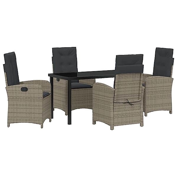 vidaXL Garten Essgruppe 5-Tlg Grau Poly Rattan 3380276 günstig online kaufen