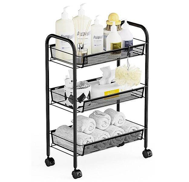 NUODWELL Beistellwagen 3-stöckiger Küchenwagen,Metall Aufbewahrungswagen au günstig online kaufen