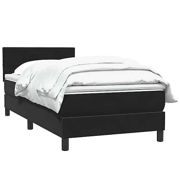 vidaXL Boxspringbett mit Matratze Schwarz 80x220 cm Samt 3316235 günstig online kaufen
