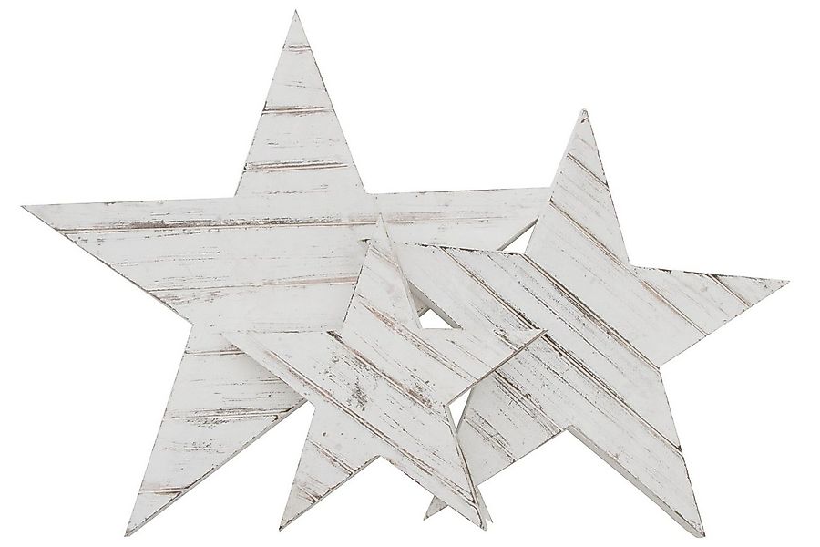 Wohnando Dekofigur Weihnachtssterne 3er Set 'White Star', Weihnachtsdeko we günstig online kaufen