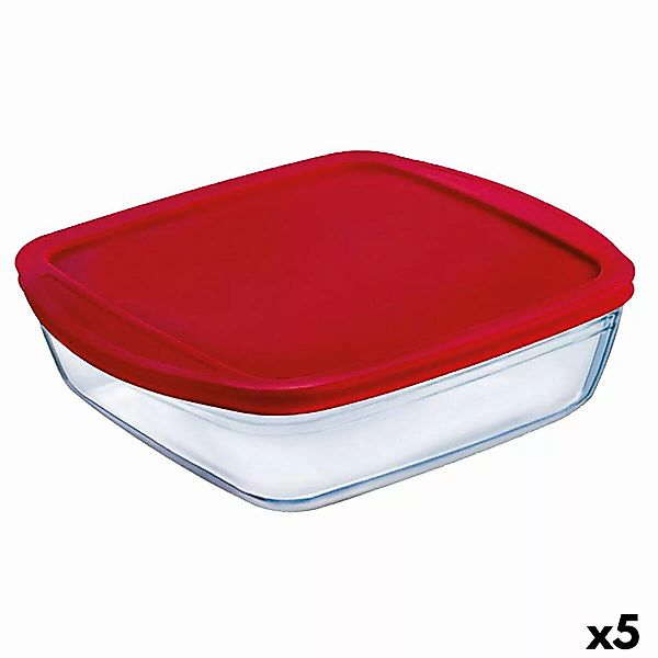 Viereckige Lunchbox Mit Deckel Ô Cuisine Cook & Store 25 X 22 X 5 Cm Rot 2, günstig online kaufen
