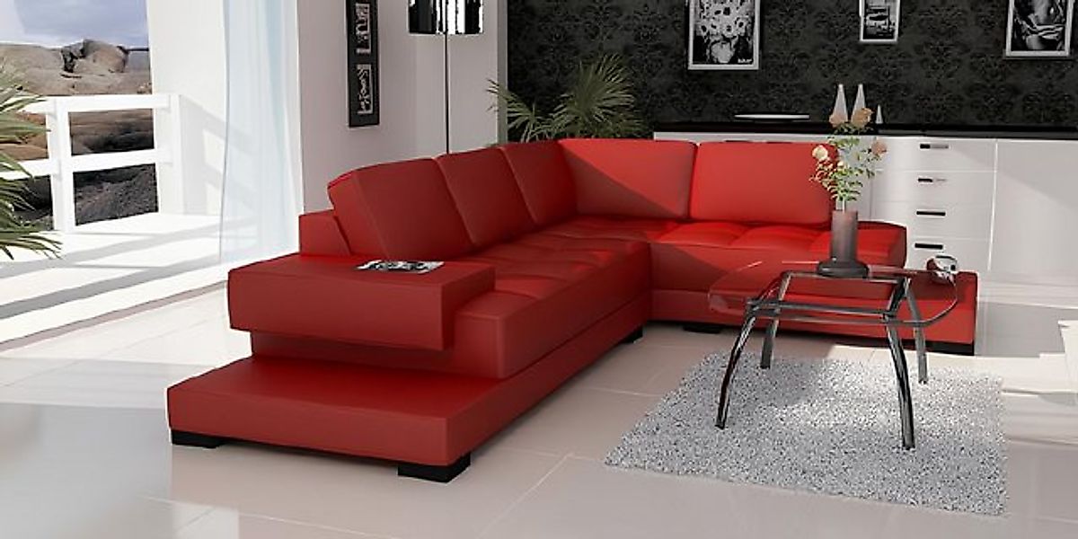 JVmoebel Ecksofa ECKSOFA LEDERSOFA Sofa GARNITUR ECK COUCH WOHNLANDSCHAFT P günstig online kaufen