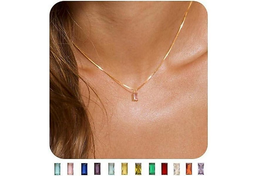 LuxusKollektion Kette und Anhänger Set Kette Damen 14K Vergoldet 925 Geburt günstig online kaufen