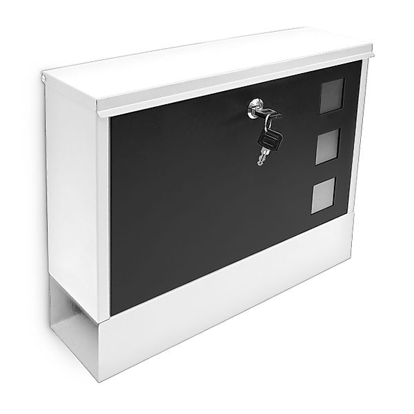 relaxdays Aufbewahrungsbox Briefkasten zweifarbig Farbauswahl, Weiß-Schwarz günstig online kaufen