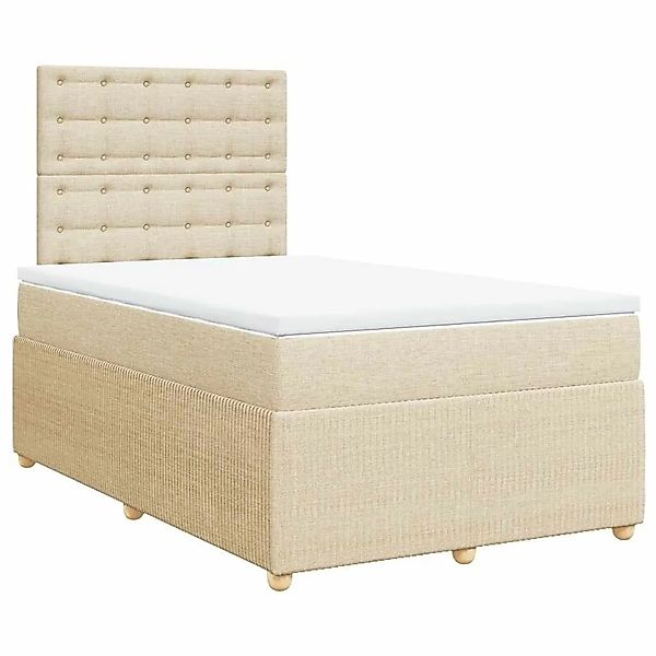 vidaXL Boxspringbett mit Matratze Creme 120x190 cm Stoff 3294314 günstig online kaufen