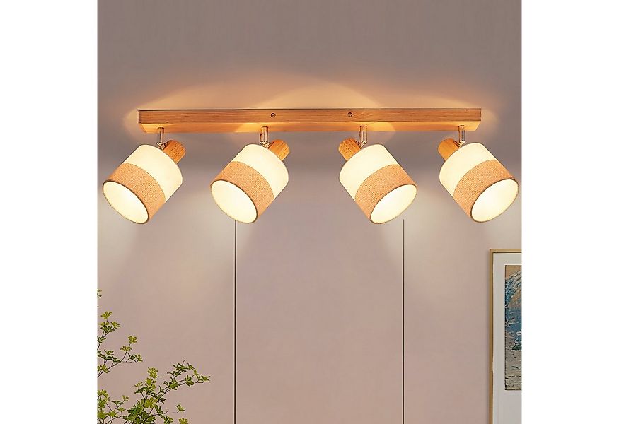 Nettlife Deckenstrahler Wohnzimmer Holz 1/2/3/4 Flammig E14 Vintage Deckenl günstig online kaufen