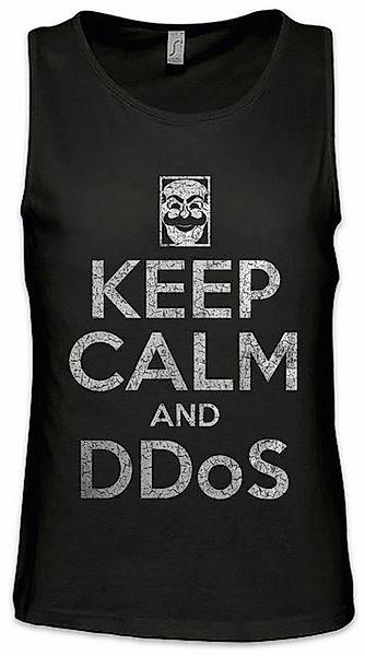 Urban Backwoods Tanktop Keep Calm And Ddos Ärmelloses T-Shirt IT Informatik günstig online kaufen